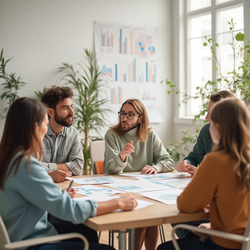 Equipo de consultoría colaborando en una estrategia